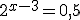 2^{x-3}=0,5