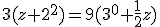 3(z + 2^2) = 9(3^0 +\frac12z)